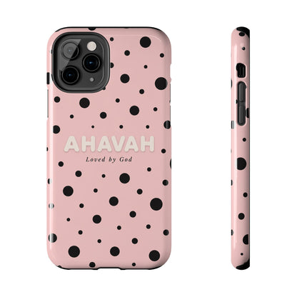 Ahavah Pink Polka Dot Phone Case