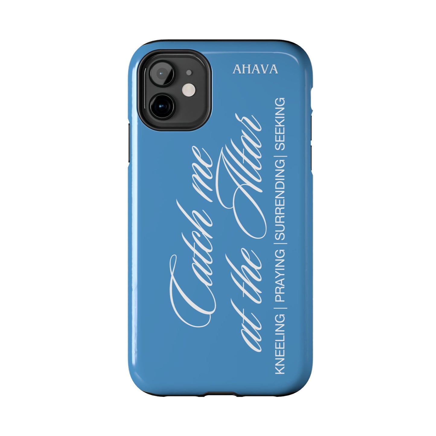 "Catch Me at the Altar" Light Blue Phone Case