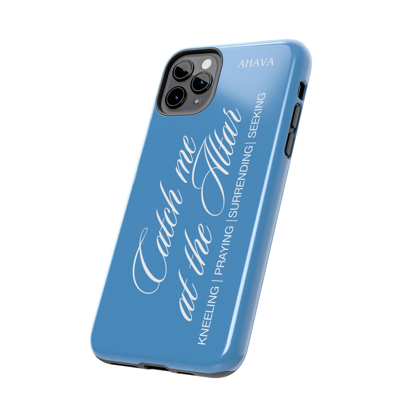 "Catch Me at the Altar" Light Blue Phone Case