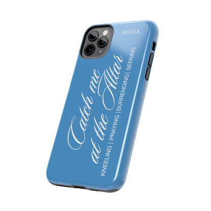 "Catch Me at the Altar" Light Blue Phone Case