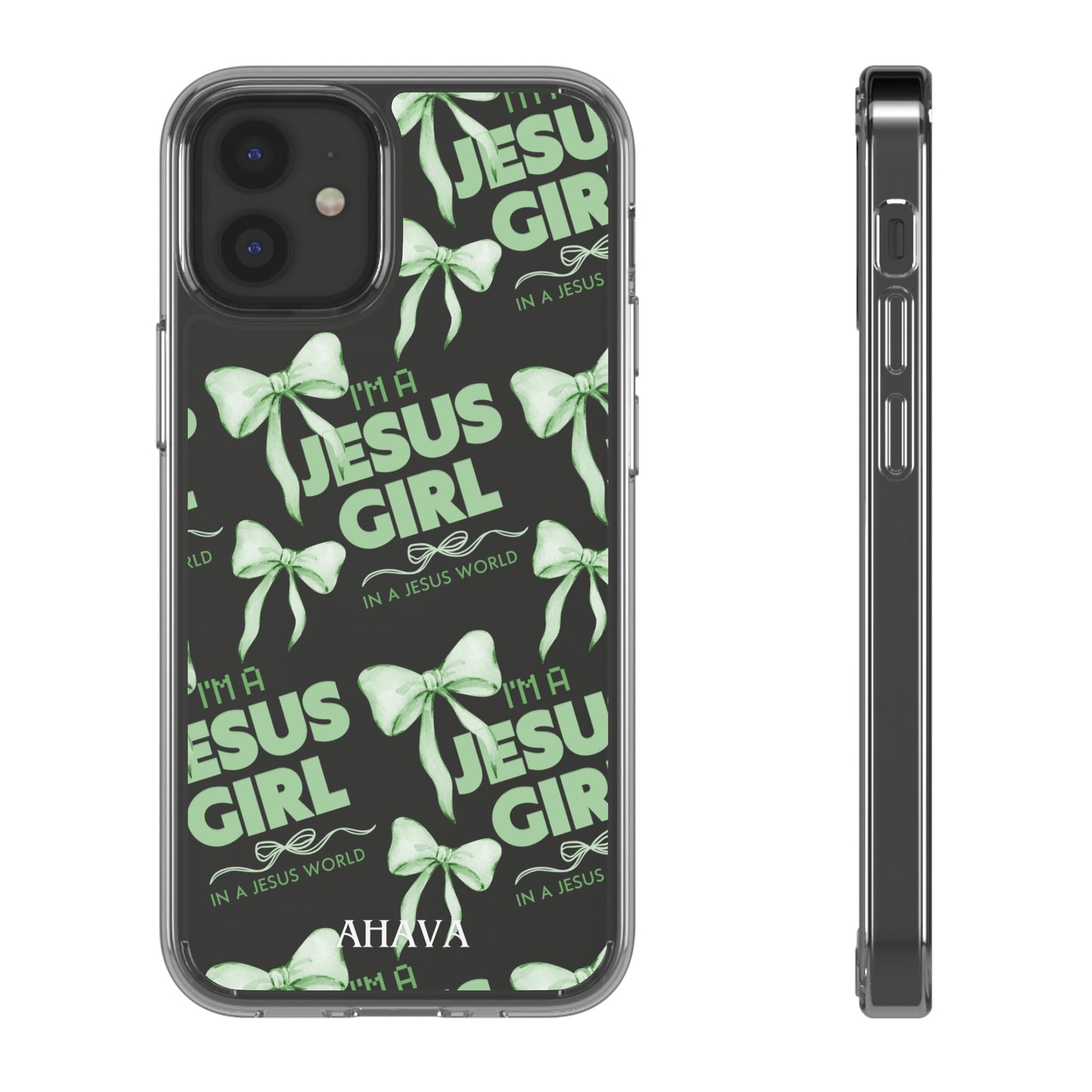 I'm a Jesus Girl Green Case -Clear