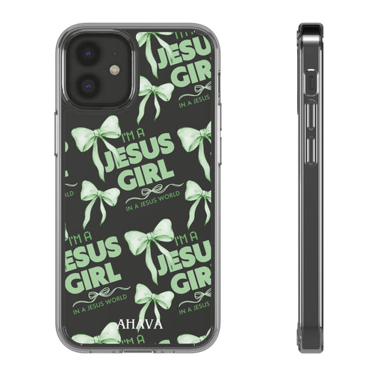 I'm a Jesus Girl Green Case -Clear