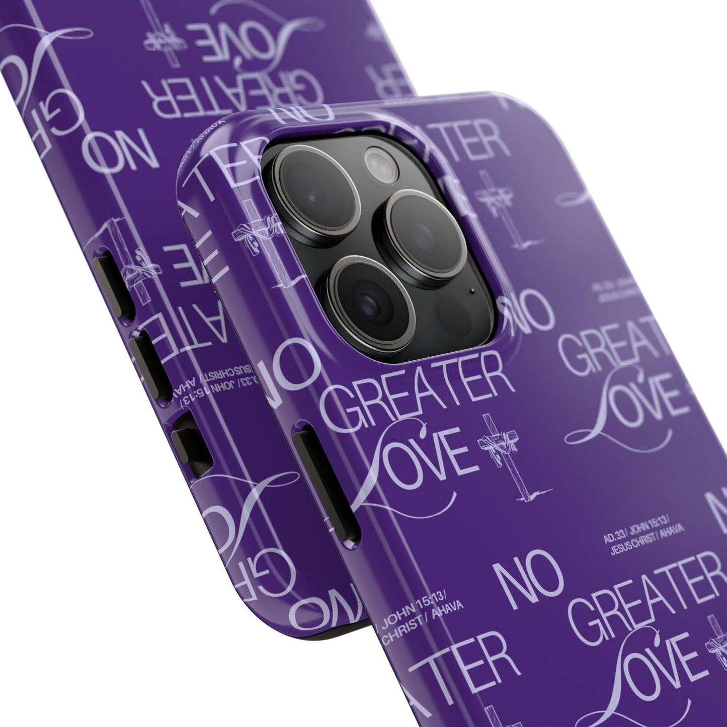 No Greater Love Phone Case Lavender | John 15:13 Bible Verse Cover  | Dreamy Christian Aesthetic Gift | Tough Floral Scripture Case