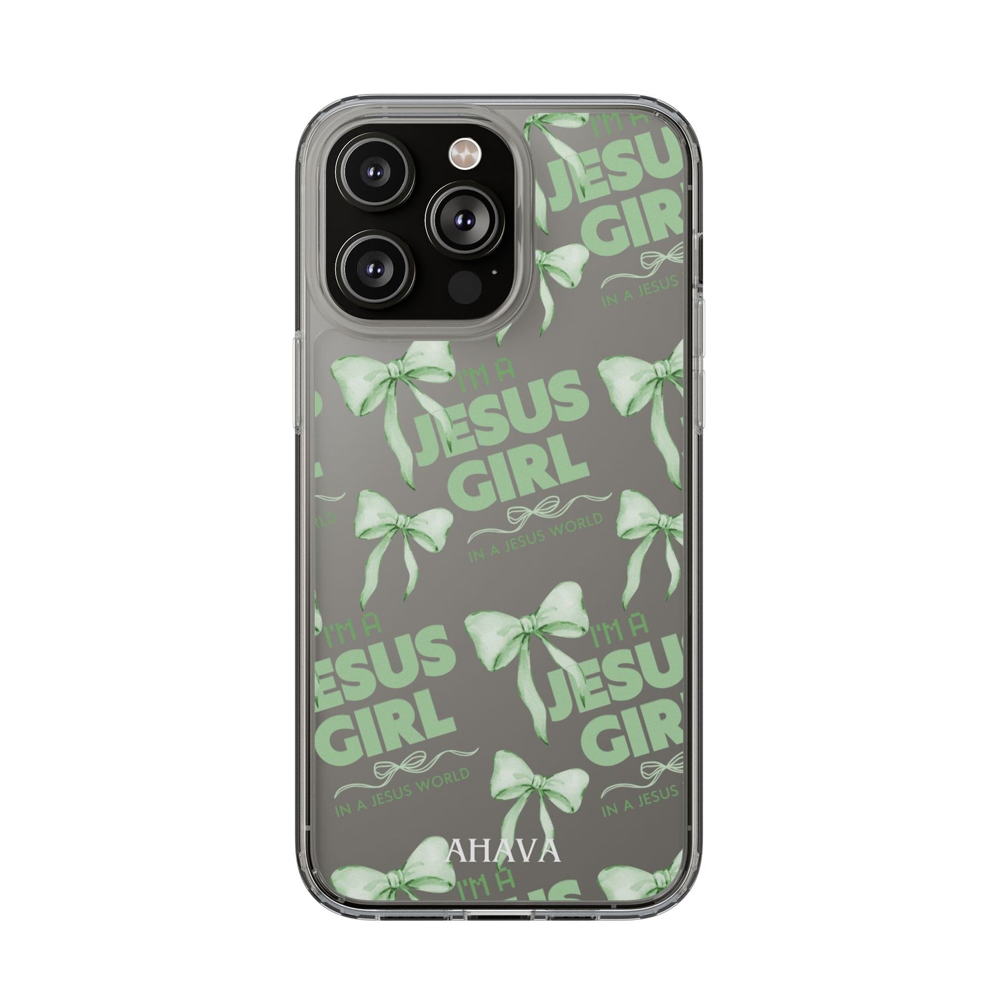 I'm a Jesus Girl Green Case -Clear