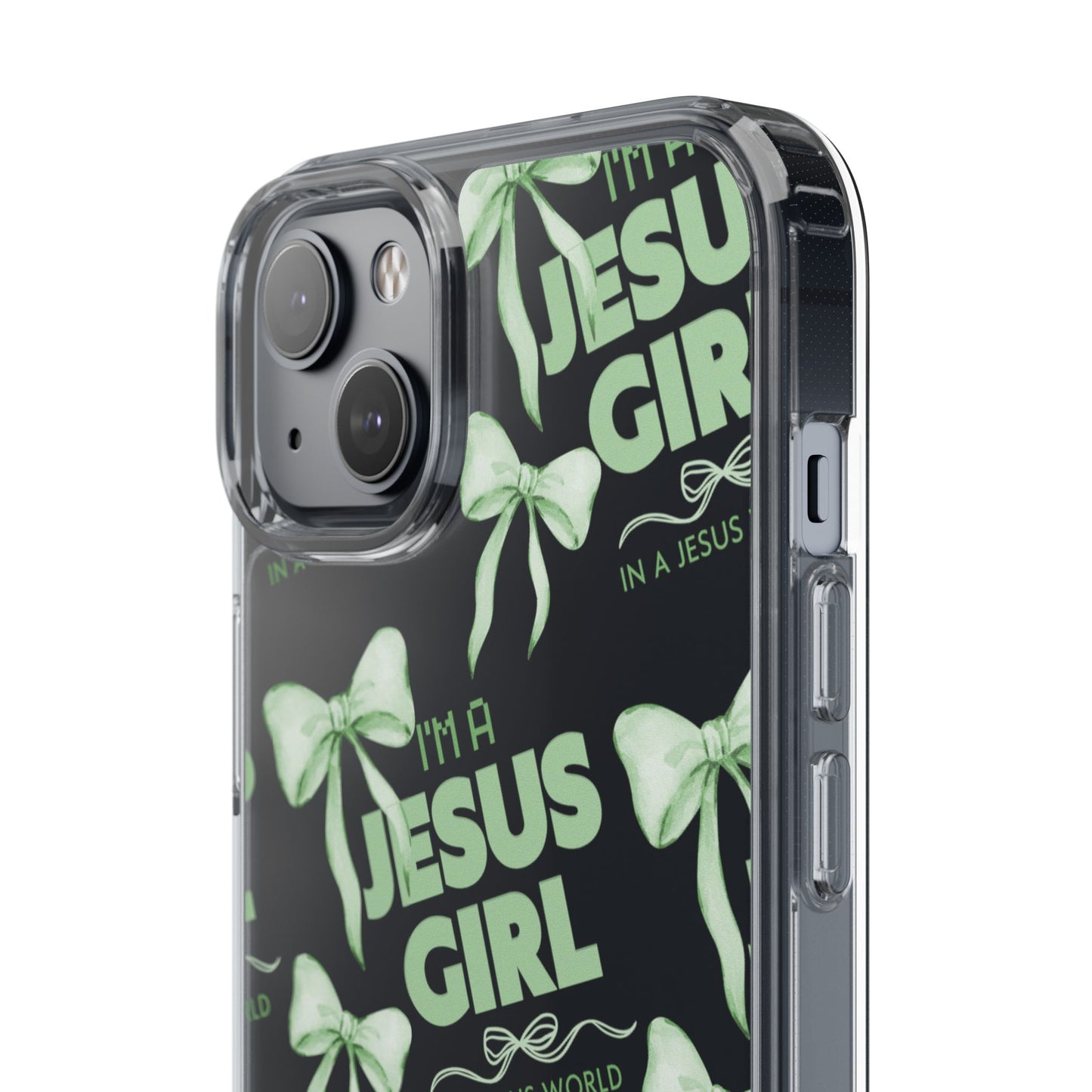 I'm a Jesus Girl Green Case -Clear