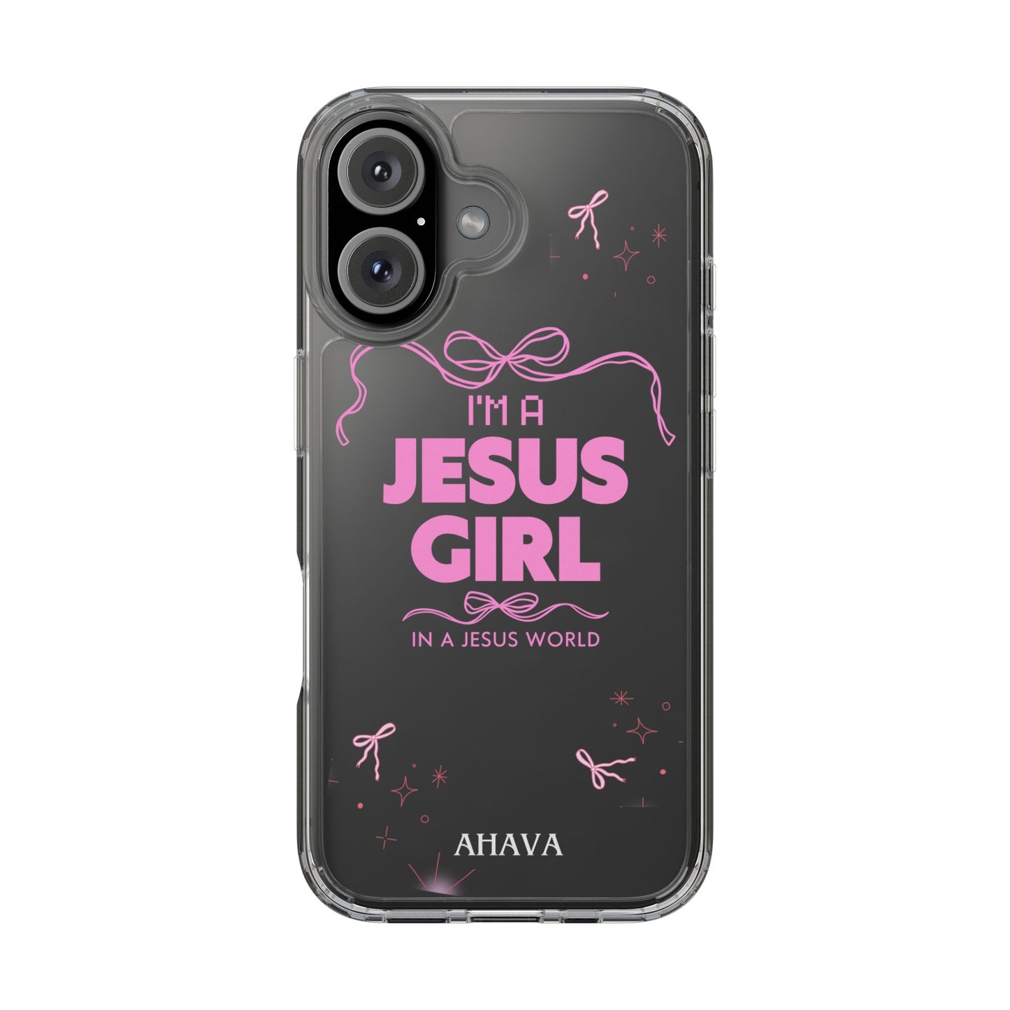 Jesus Girl Pink Phone Case | Preppy Christian Cute Faith Based Gift | Soft Pink Aesthetic Clear Tough Case