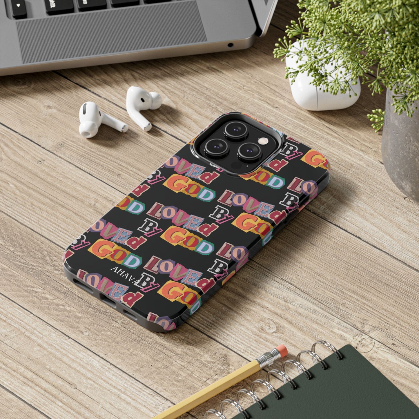 "Loved by God" Black Phone Case
