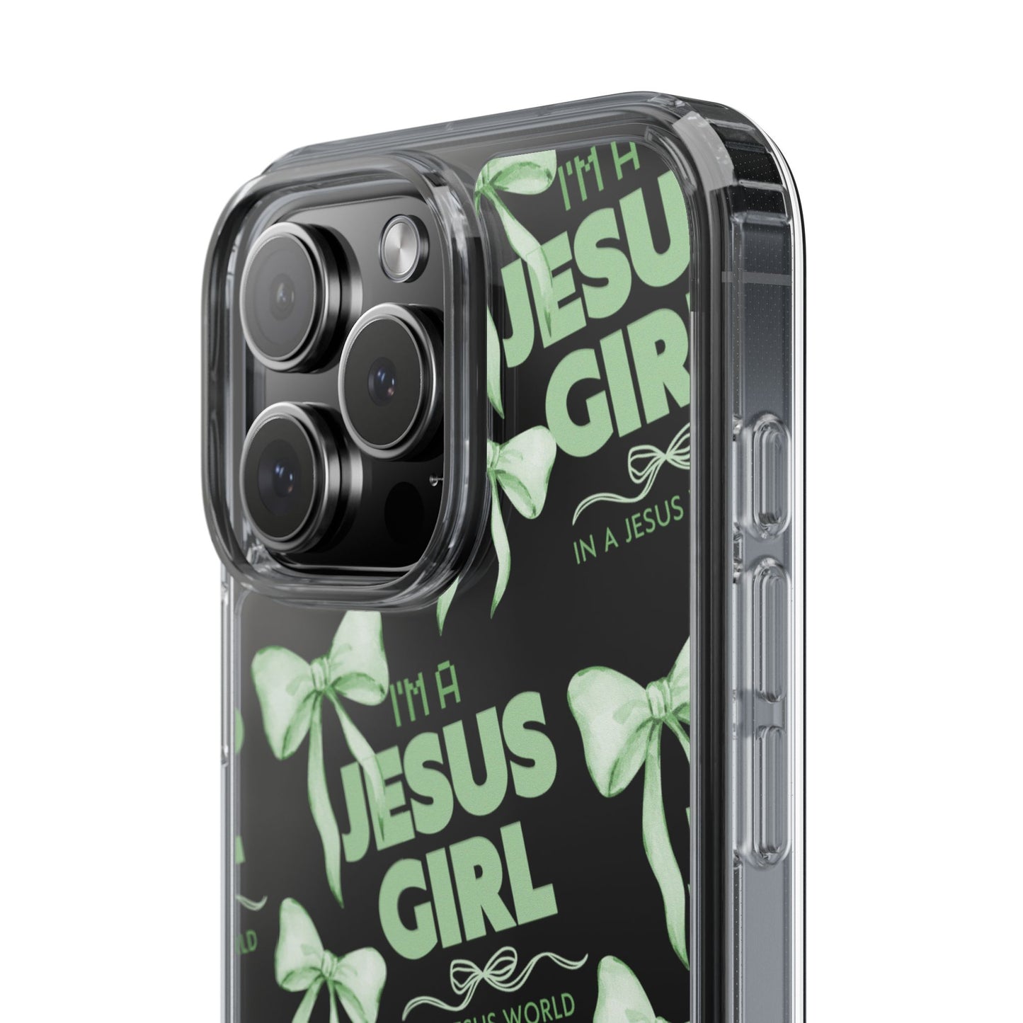 I'm a Jesus Girl Green Case -Clear