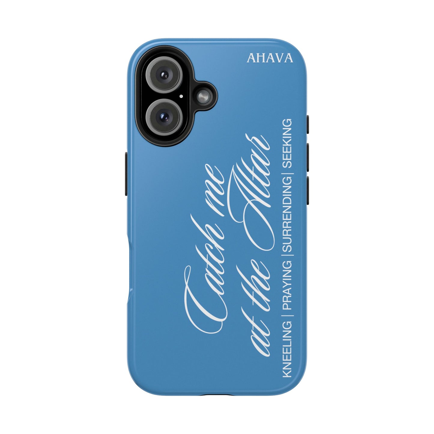 "Catch Me at the Altar" Light Blue Phone Case