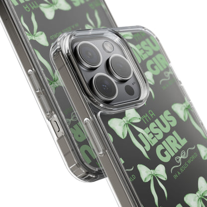 I'm a Jesus Girl Green Case -Clear
