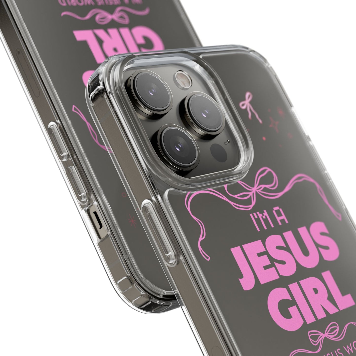 Jesus Girl Pink Phone Case | Preppy Christian Cute Faith Based Gift | Soft Pink Aesthetic Clear Tough Case
