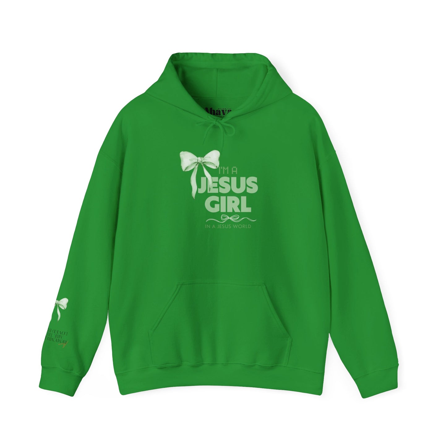 Jesus girl in a Jesus World Hoodie