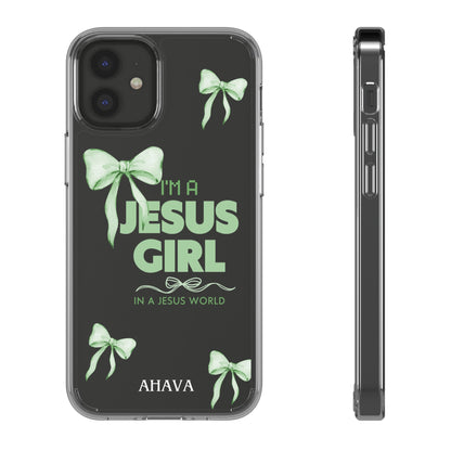 I'm a Jesus Girl Phone Case | Christian Aesthetic Gift for Her | Clear Shockproof Tough Case