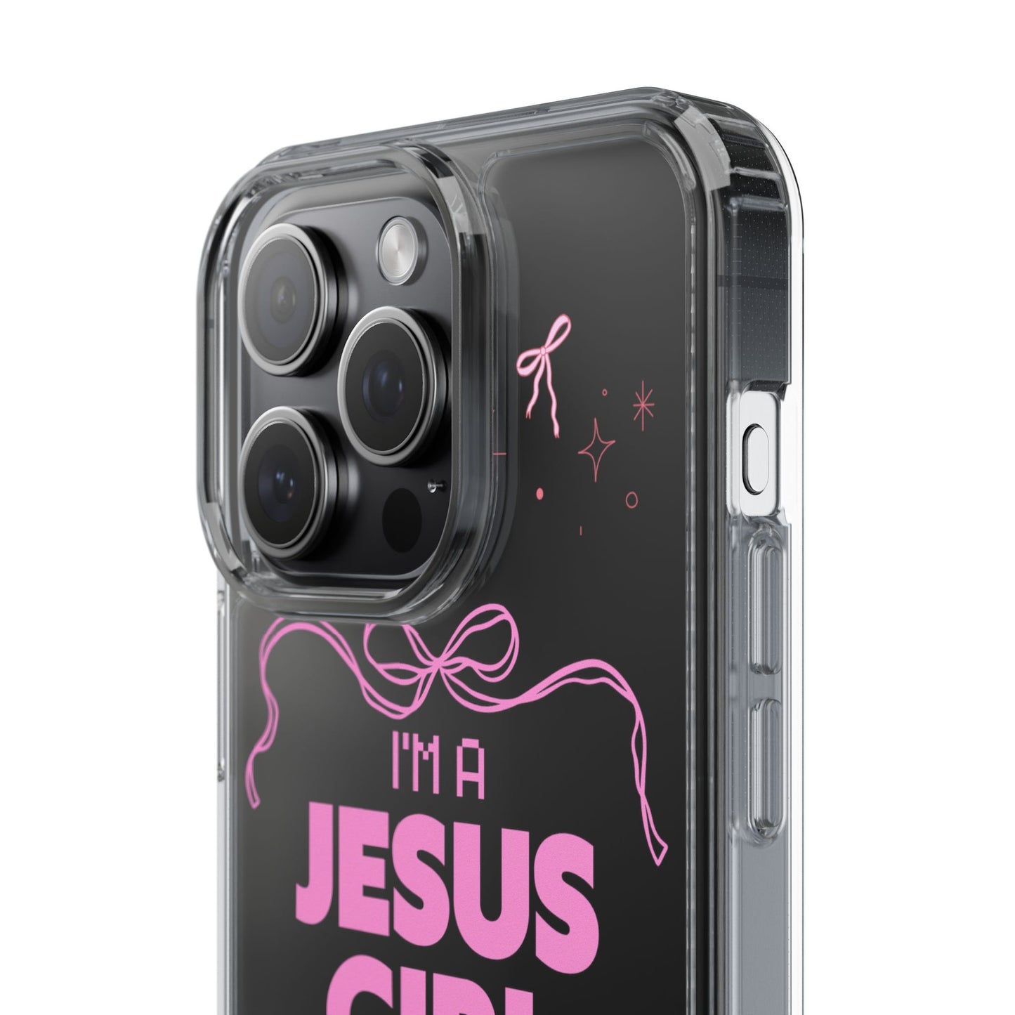 Jesus Girl Pink Phone Case | Preppy Christian Cute Faith Based Gift | Soft Pink Aesthetic Clear Tough Case