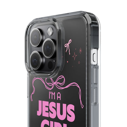 Jesus Girl Pink Phone Case | Preppy Christian Cute Faith Based Gift | Soft Pink Aesthetic Clear Tough Case