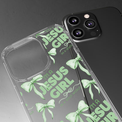 I'm a Jesus Girl Green Case -Clear
