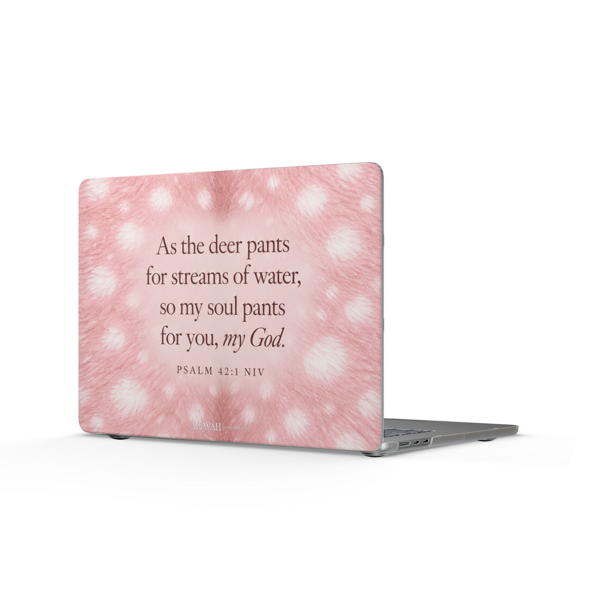 Psalm 42:1 Blush Pink Fawn MacBook Case | As the Deer Pants