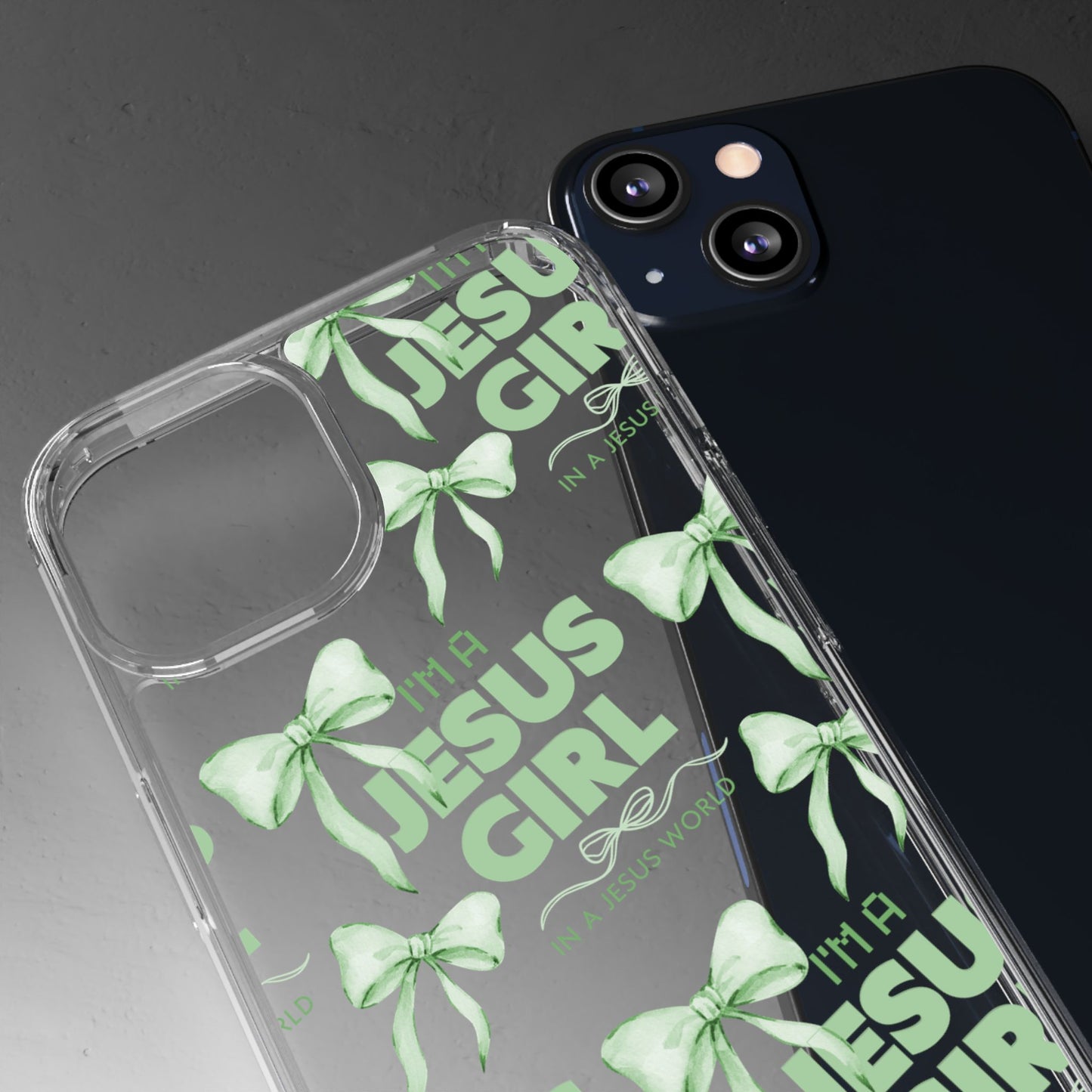 I'm a Jesus Girl Green Case -Clear