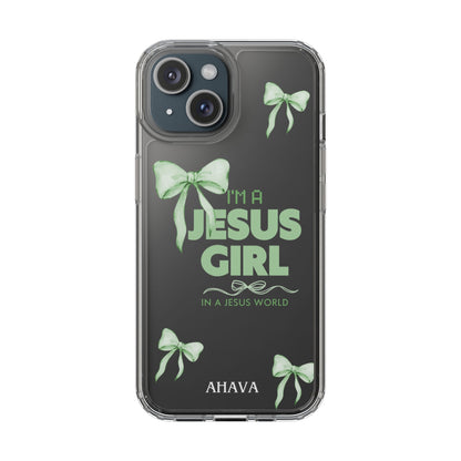 I'm a Jesus Girl Phone Case | Christian Aesthetic Gift for Her | Clear Shockproof Tough Case