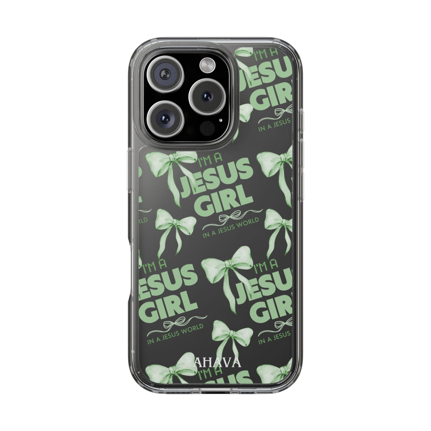 I'm a Jesus Girl Green Case -Clear