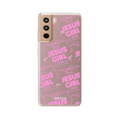 I'm a Jesus Girl Pink Case -Clear