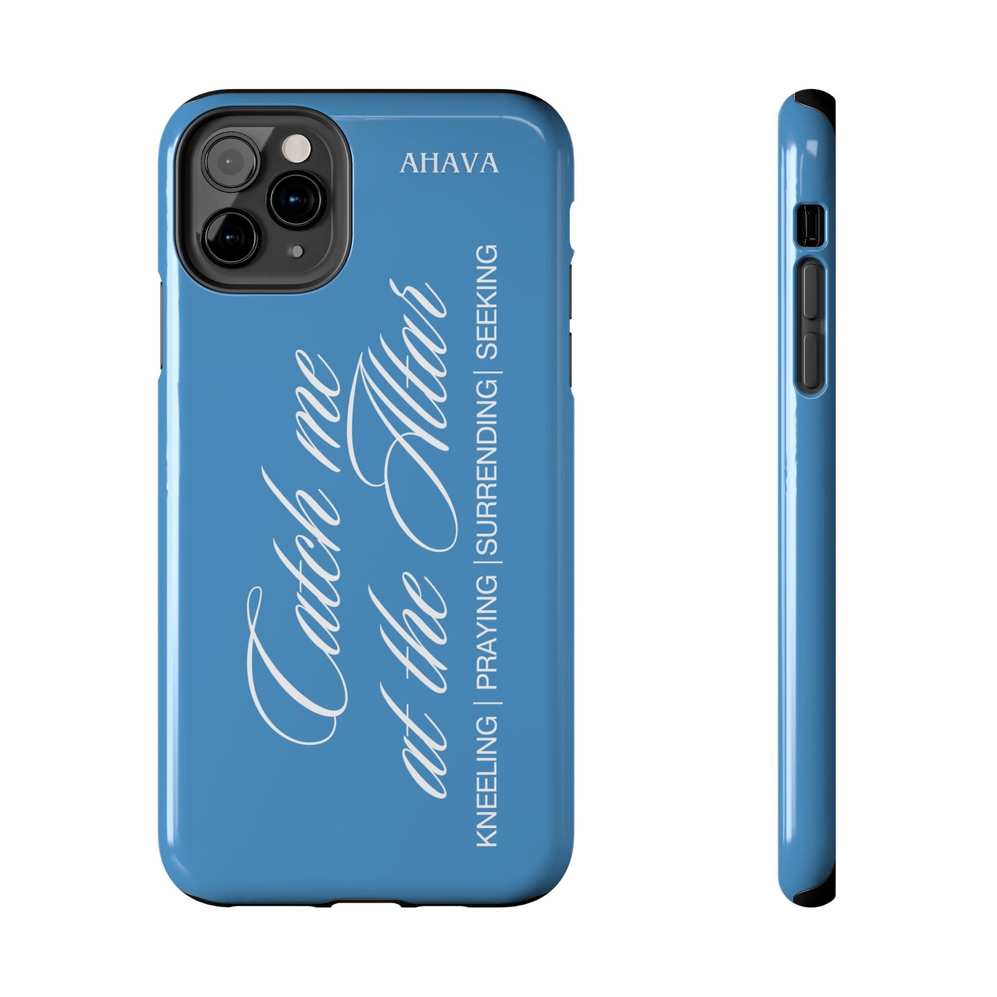 "Catch Me at the Altar" Light Blue Phone Case