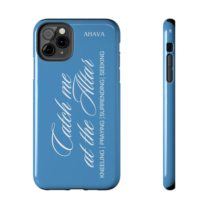 "Catch Me at the Altar" Light Blue Phone Case