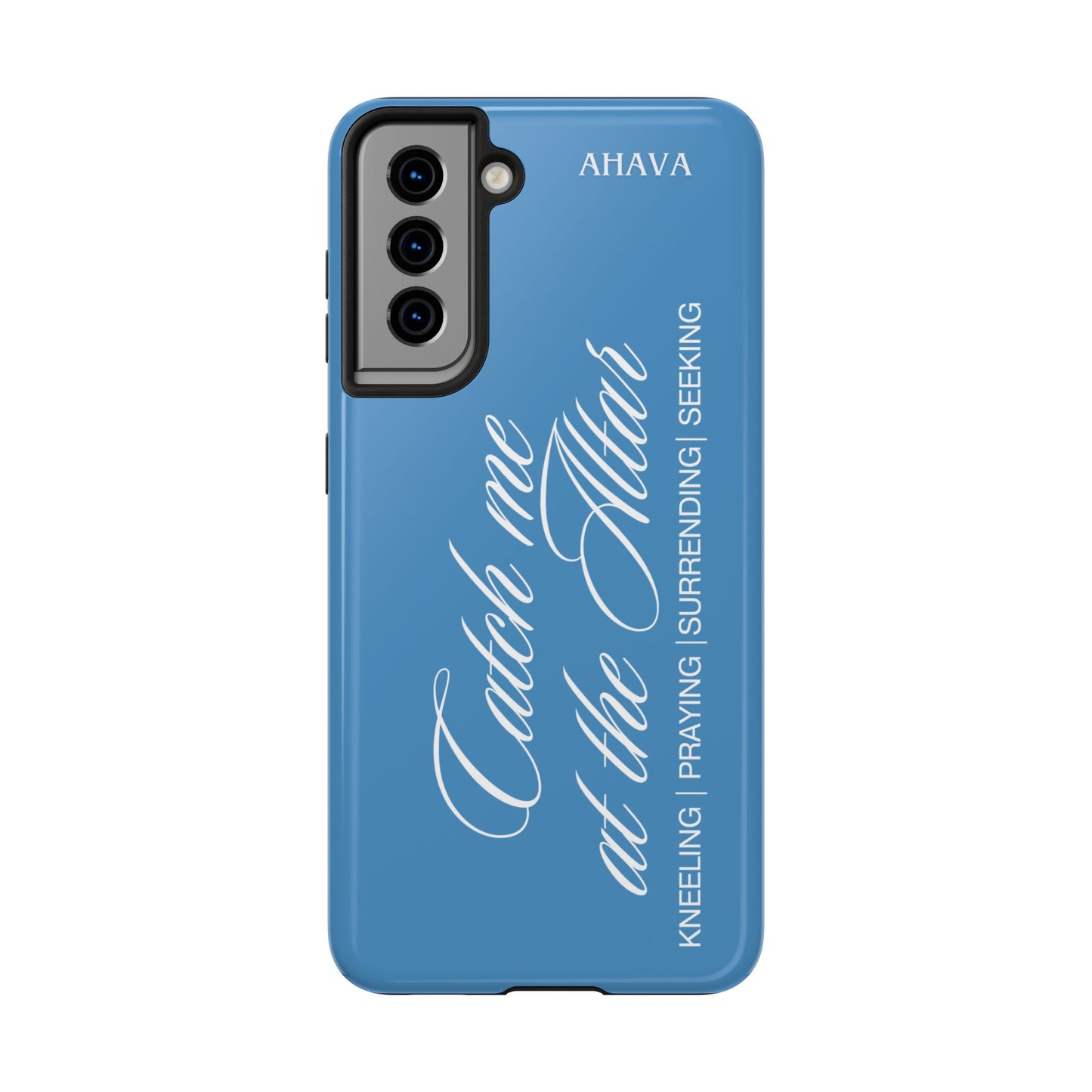"Catch Me at the Altar" Light Blue Phone Case