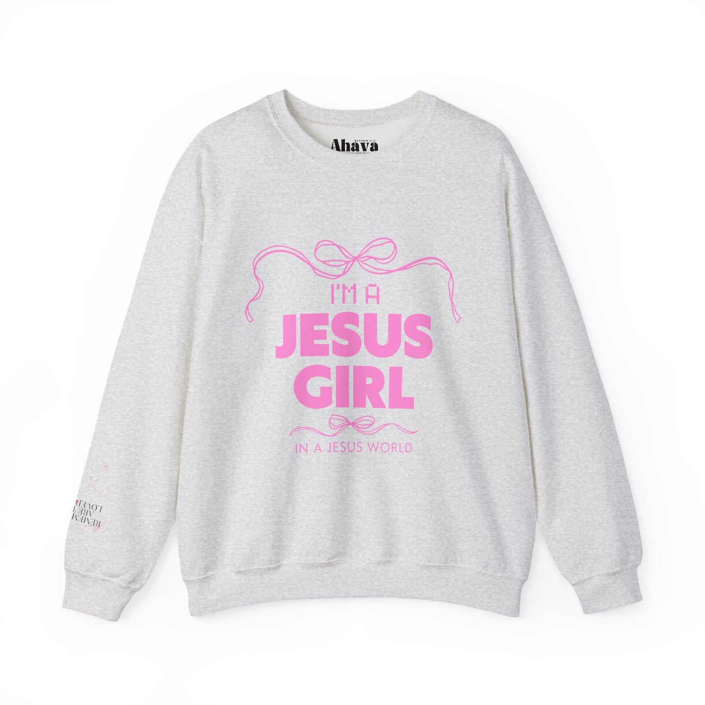 Jesus girl in a Jesus World Sweatshirt