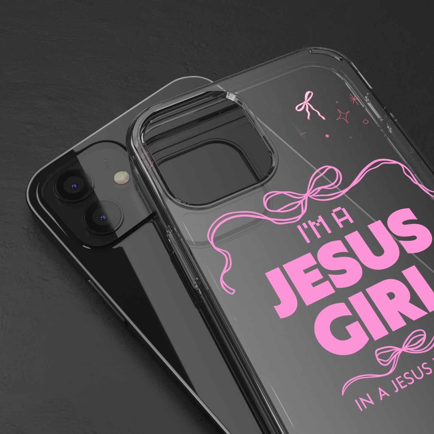 Jesus Girl Pink Phone Case | Preppy Christian Cute Faith Based Gift | Soft Pink Aesthetic Clear Tough Case