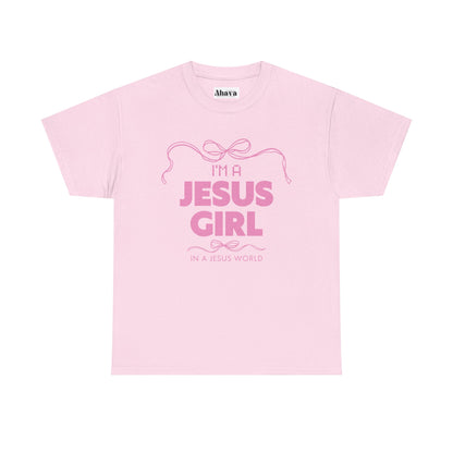 Jesus girl in a Jesus World Shirt
