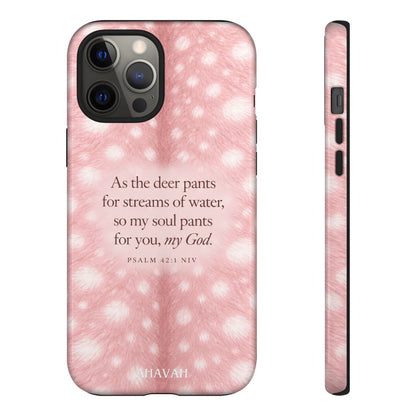 Psalm 42:1 Blush Pink Fawn Phone Case