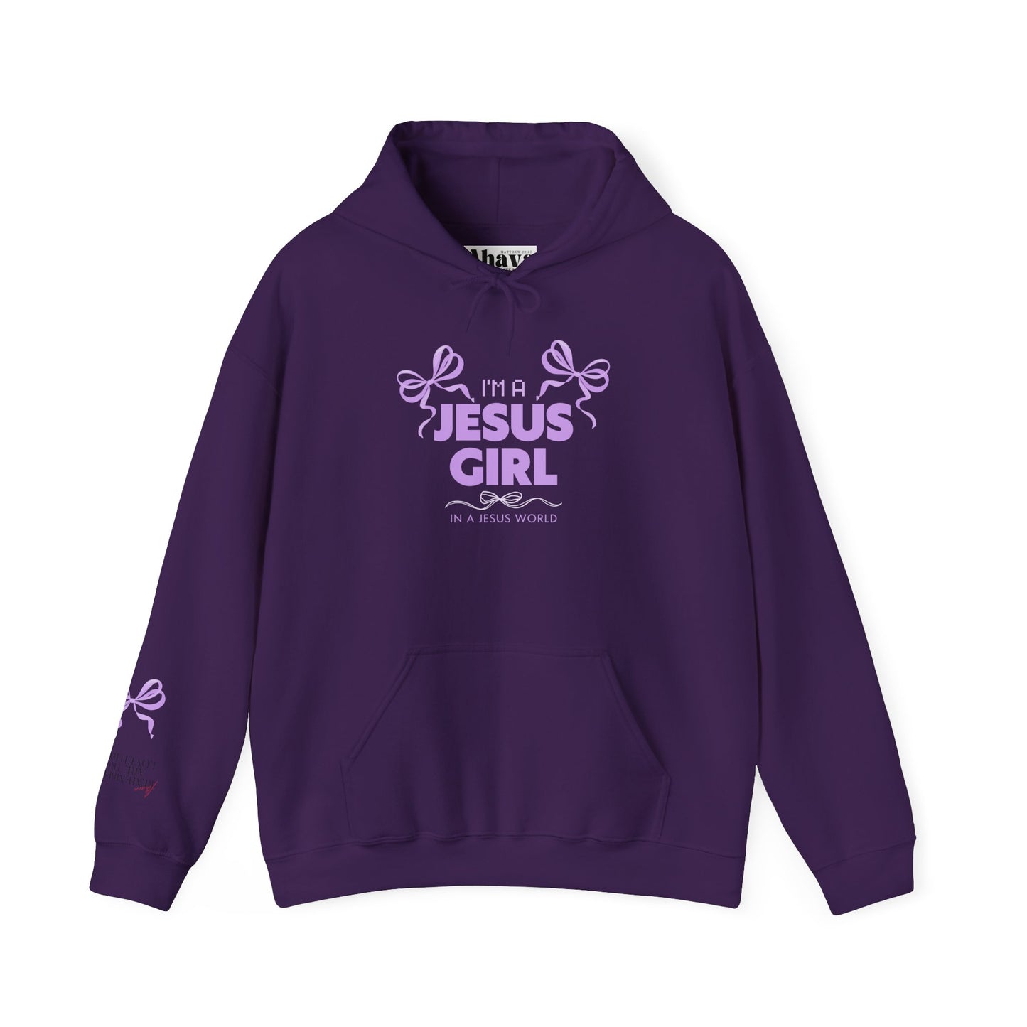 Jesus girl in a Jesus World Hoodie