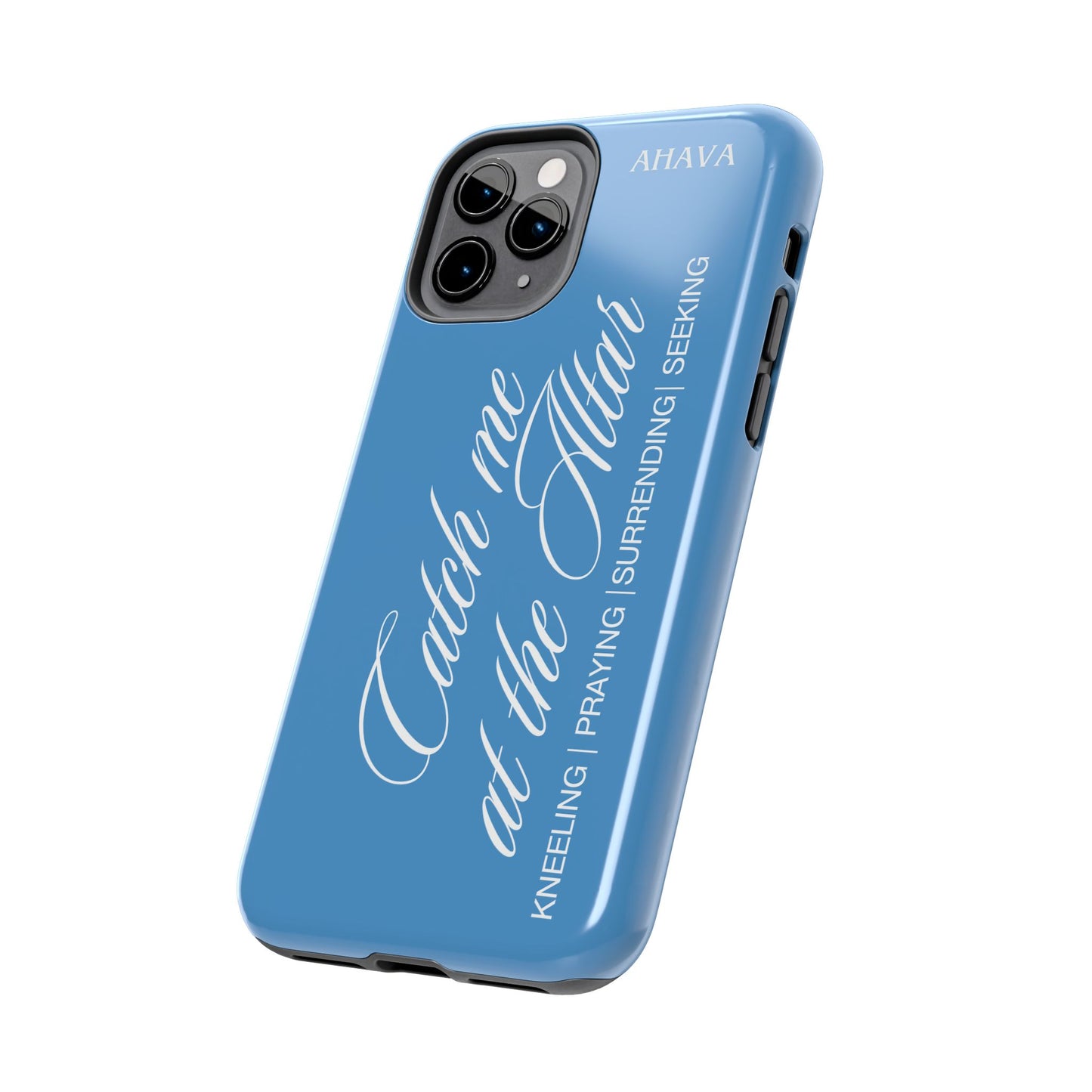 "Catch Me at the Altar" Light Blue Phone Case