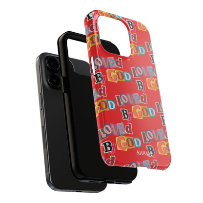 "Loved by God" Red Phone Case