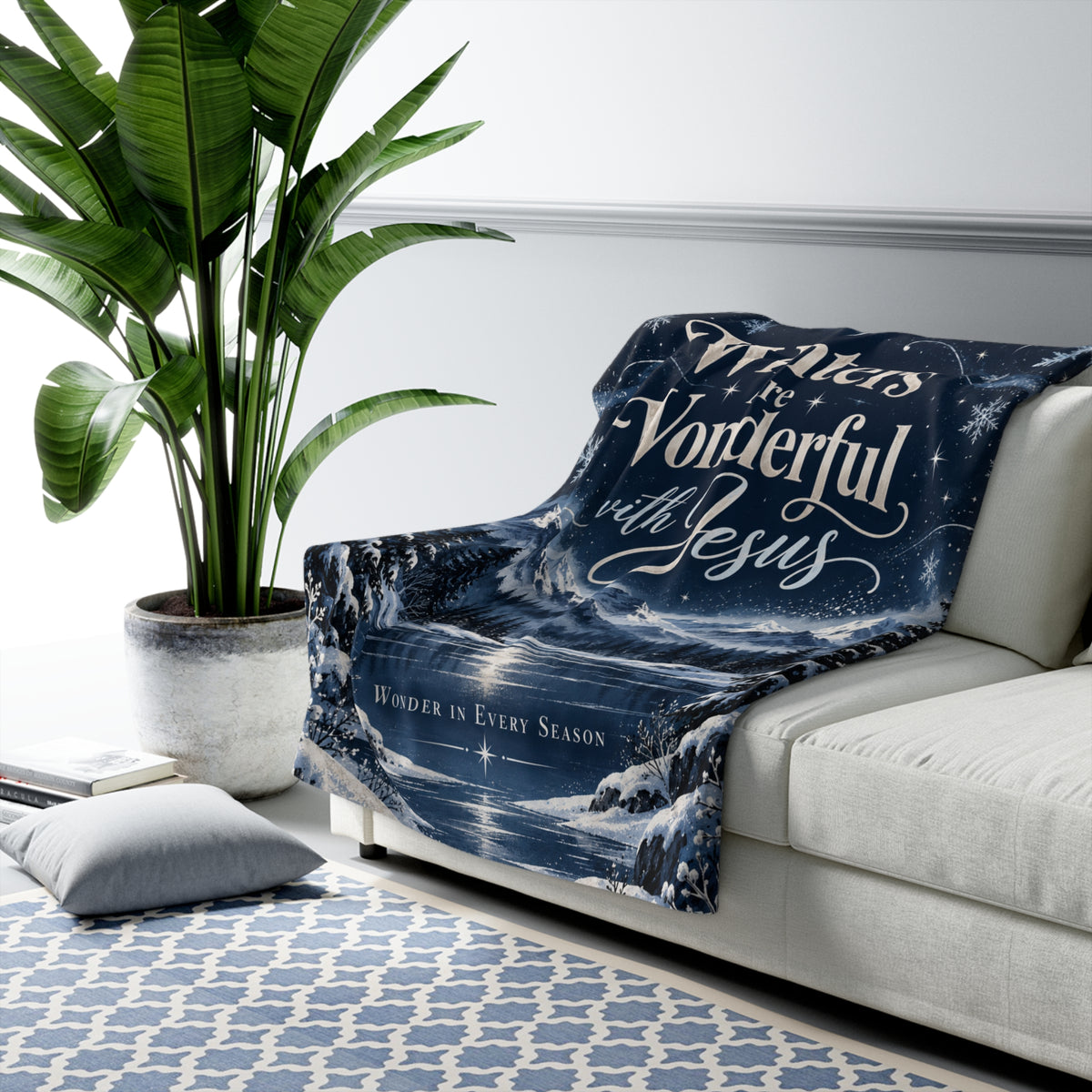 Winters Are Wonderful with Jesus Fleece Blanket | Midnight Wonder