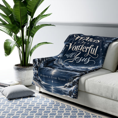 Winters Are Wonderful with Jesus Fleece Blanket | Midnight Wonder