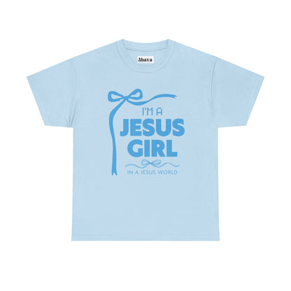 Jesus girl in a Jesus World Shirt