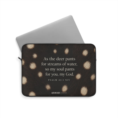 Psalm 42:1 Midnight Fawn Laptop Sleeve | As the Deer Pants