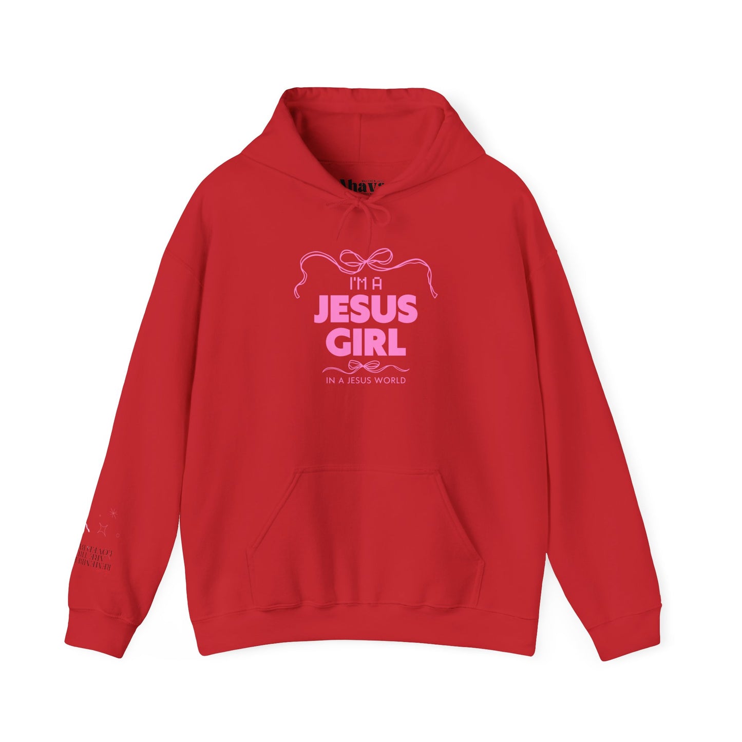 Jesus girl in a Jesus World Hoodie