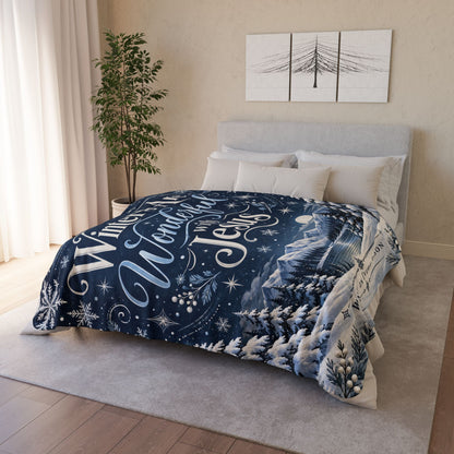 Winters Are Wonderful with Jesus Fleece Blanket