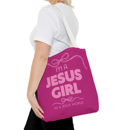 I'm a Jesus Girl Tote Bag - Pink