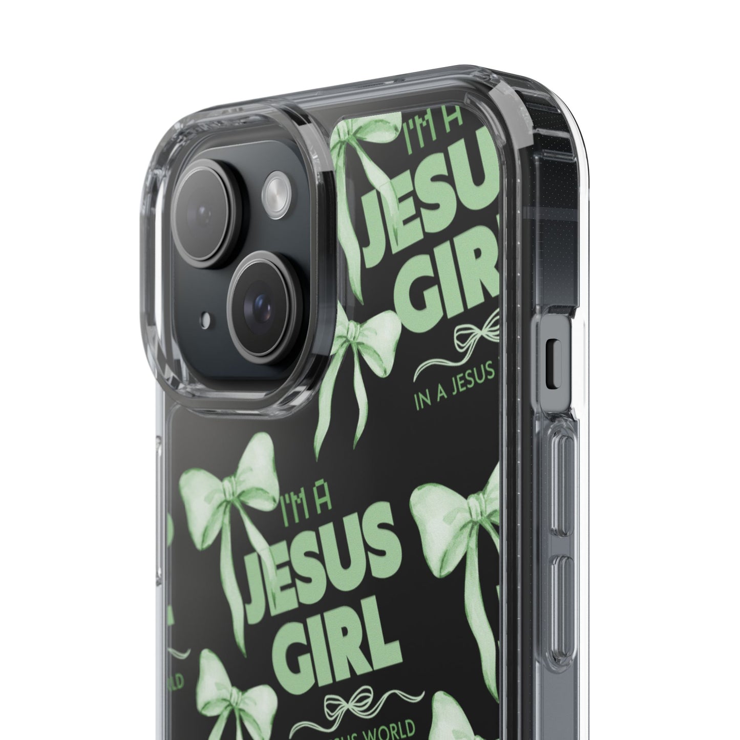 I'm a Jesus Girl Green Case -Clear