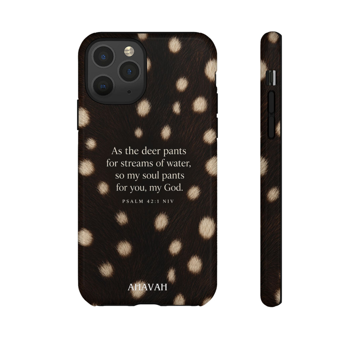 Psalm 42:1 Midnight Fawn Print Phone Case | As the Deer Pants