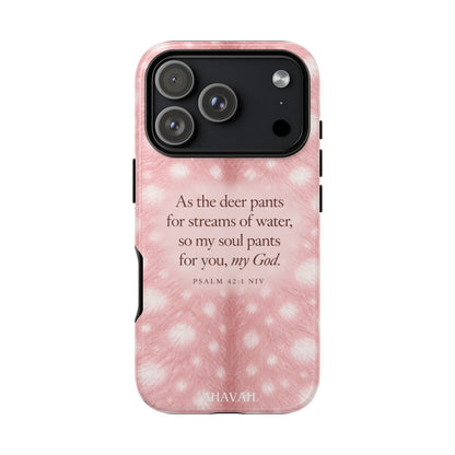 Psalm 42:1 Blush Pink Fawn Phone Case