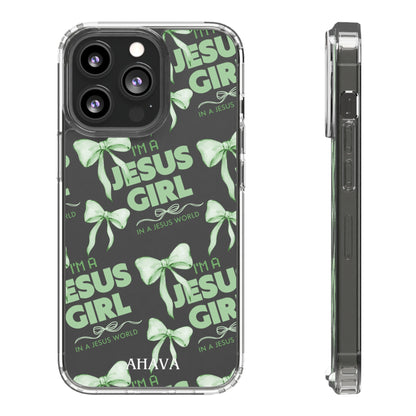 I'm a Jesus Girl Green Case -Clear