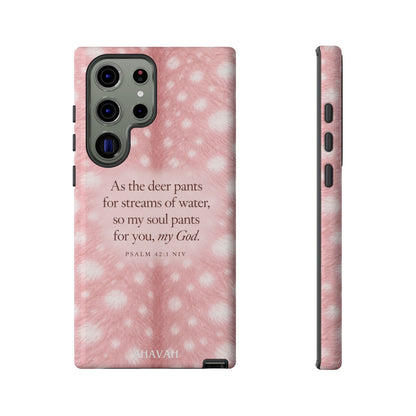Psalm 42:1 Blush Pink Fawn Phone Case