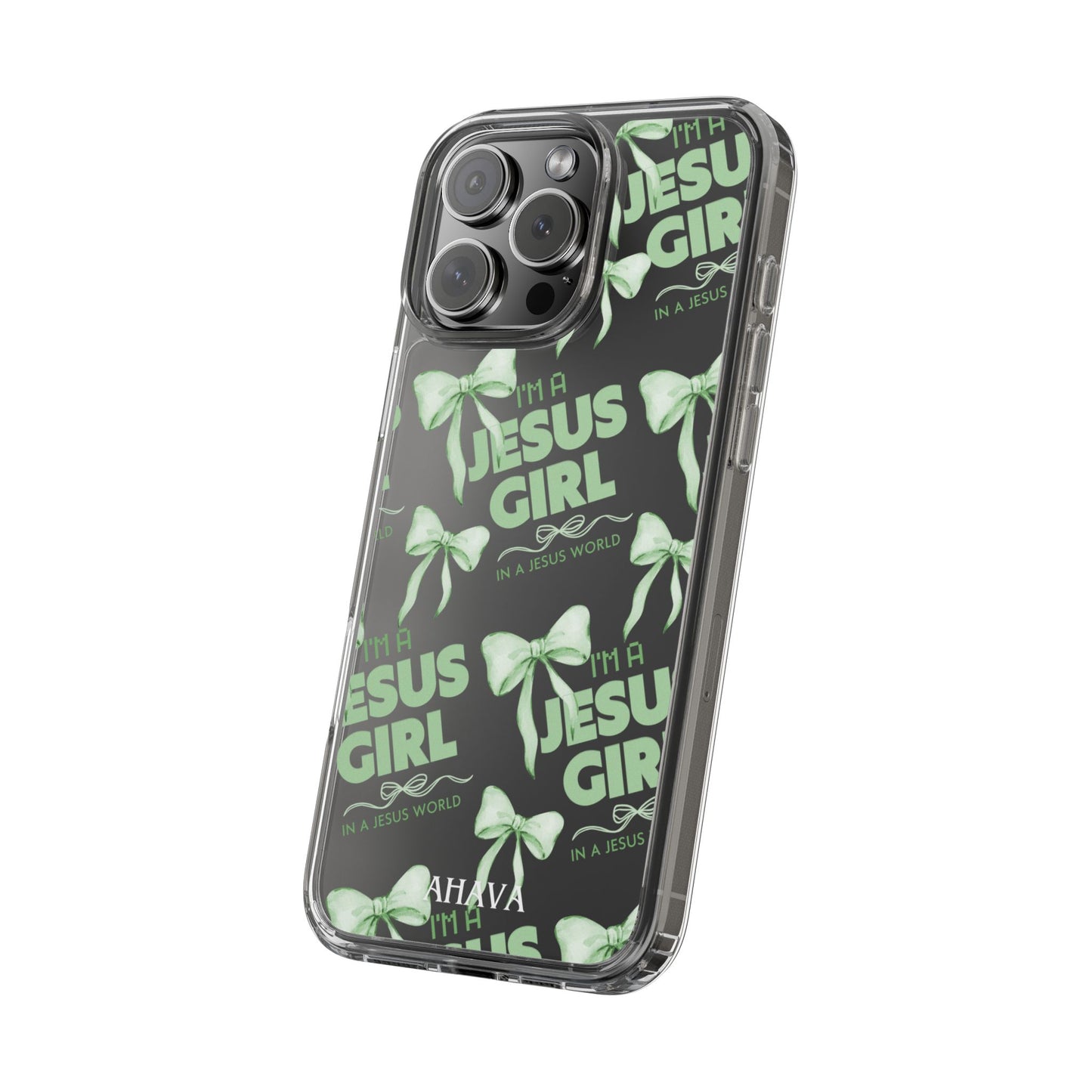 I'm a Jesus Girl Green Case -Clear