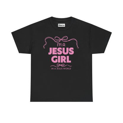 Jesus girl in a Jesus World Shirt