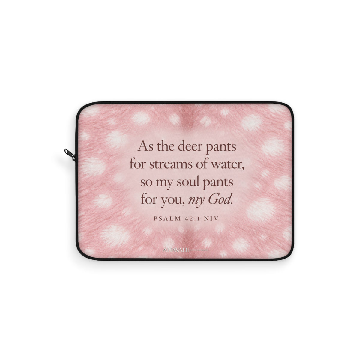 Psalm 42:1 Blush Pink Fawn Laptop Sleeve | As the Deer Pants
